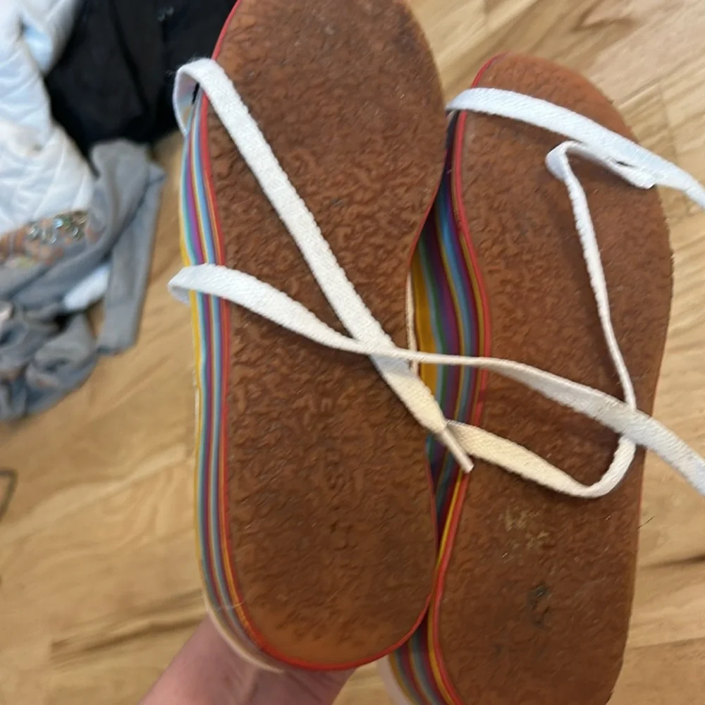 Superga women's size 37.5 rainbow platform sneakers